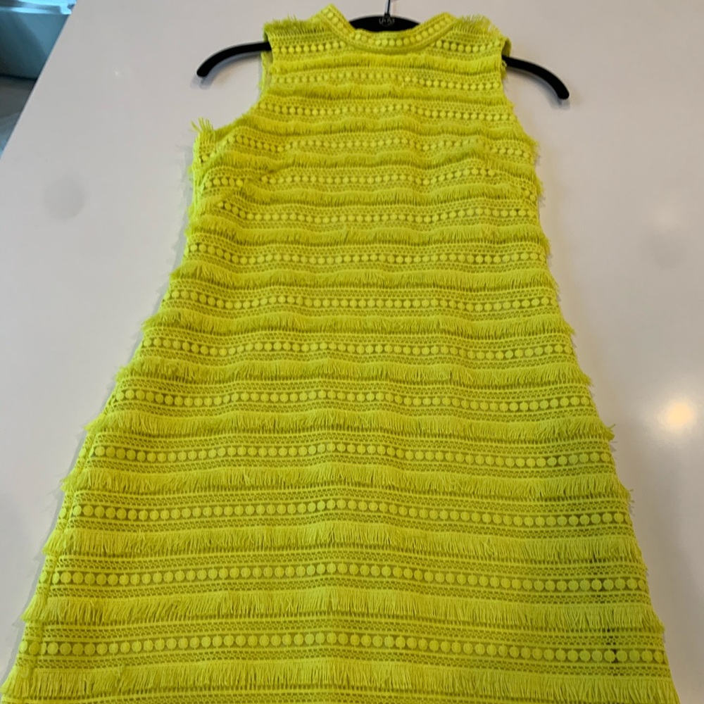 J. Crew  yellow fringe dress